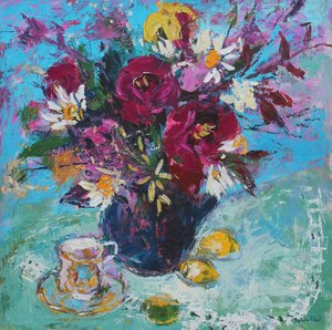 Still Life with Tea Cup, 2013, öljy levylle